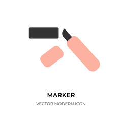 Marker pen cap flat line icon closeup. Contour frame design element school and office stationery. Logo felt-tip, highlighter for mark important message text task. Isolated on white vector illustration