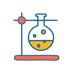 Science flask line and fill style icon vector design