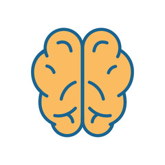 Human brain line and fill style icon vector design