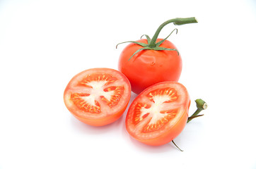 Fresh tomato on white background