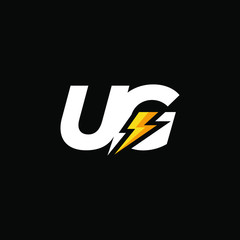 Initial Letter UG with Lightning