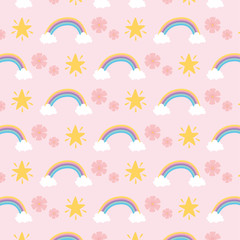 rainbows flowers stars decoration magical fantasy cartoon cute background