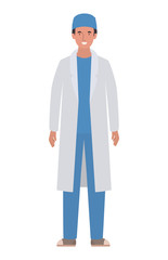 Man doctor with uniform and hat vector design