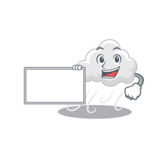 Cloudy windy cartoon character design style with board
