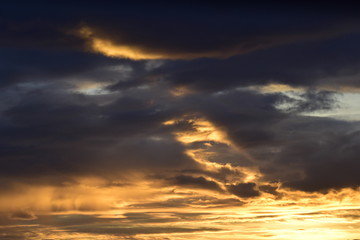 dramatic sky at sunset