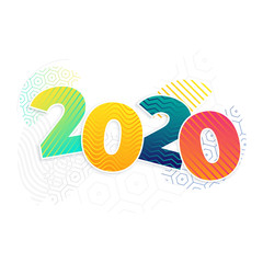 Happy new year 2020 typography