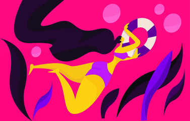 vector illustration of a girl