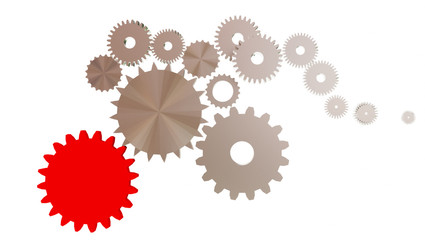 gears background engine team one different leader - 3d rendering