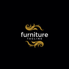 luxury furniture, interior, decoration logo template design