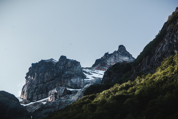 Obraz premium montañas y árboles