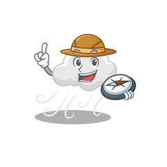 mascot design concept of cloudy windy explorer with a compass