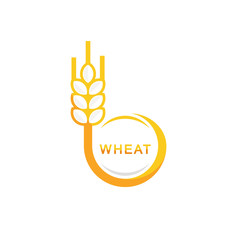 Circle Wheat Logo Design Template