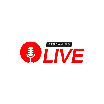 Live Streaming Logo With Microphone Symbol
