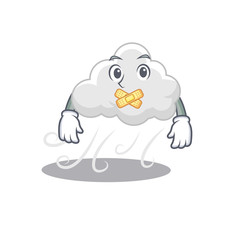 Cloudy windy cartoon character style with mysterious silent gesture