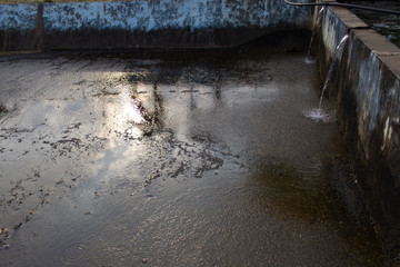 water flowing into the water