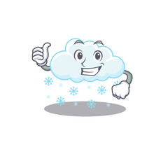 Snowy cloud cartoon character design making OK gesture