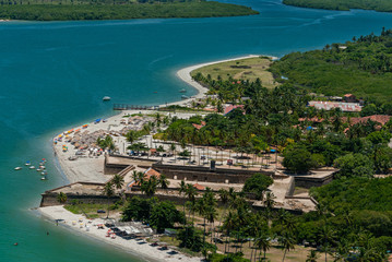 Forte Orange, island of Itamaraca, near Recife, Pernambuco, Brazil on March 10, 2010. It was built in 1631, by the Dutch to disembark and embark ships. Aerial view