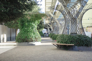 The street under the bridge in Venice