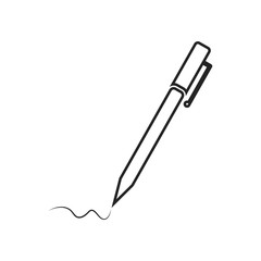 Pen Line Icon. Editable Vector EPS Symbol Illustration.