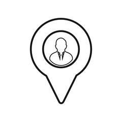 Business Location Pin Line Icon. Editable Vector EPS Symbol Illustration.