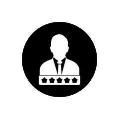 Excellent Rating Rounded Icon. Editable Vector EPS Symbol Illustration.