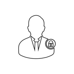 User Lock Line Icon. Editable Vector EPS Symbol Illustration.