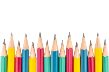 Colored pencils, isolated on white background
