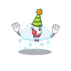 cartoon character design concept of cute clown snowy cloud