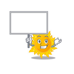 An icon of summer sun mascot design style bring a board