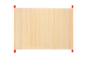 bamboo blind frame with rope isolated on white background with clipping path.