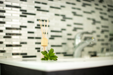  aroma diffuser on black and white wall background