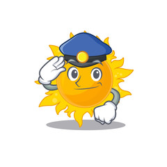 Police officer mascot design of summer sun wearing a hat