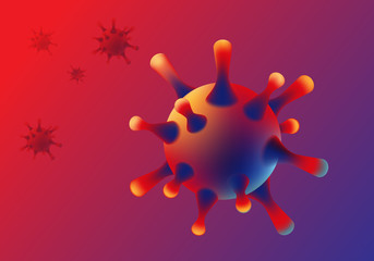 Obraz premium Illustration of coronavirues or covid-19 viruses