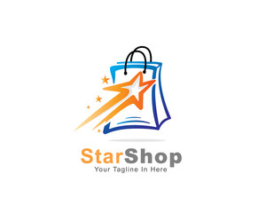 top Star shop bag logo design inspiration