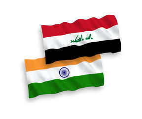 Flags of India and Iraq on a white background
