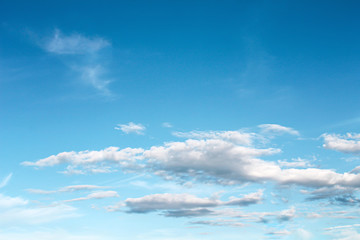 White clouds patterns on bright blue sky ,  copy space