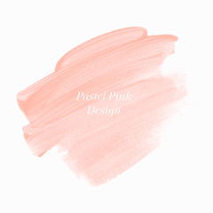 Make up peach paint stroke abstract shape background design vector. Pastel creative artwork. 