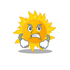 Mascot design concept of summer sun with angry face