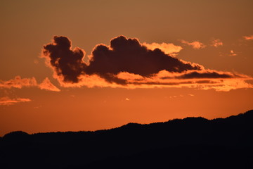 sunset over the mountains