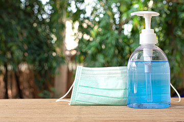 Alcohol gel sanitizer hand bottle for protection against covid 19