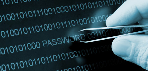 Binary code, password vulnerability taking out with tweezers