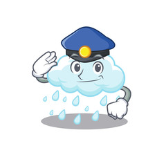 Police officer mascot design of cloudy rainy wearing a hat