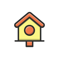 Bird House Vector Icon