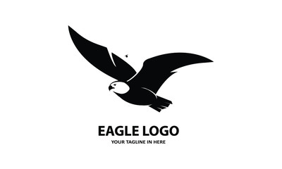 Obraz premium silhouette A simple eagle, suitable for business symbols or logos