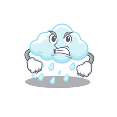 Mascot design concept of cloudy rainy with angry face