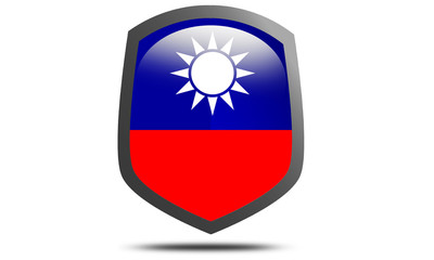Taiwan country flag shield icon
