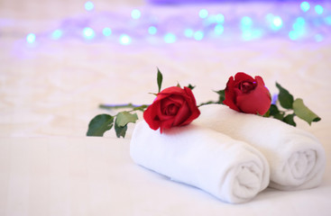 spa still life with rose petals