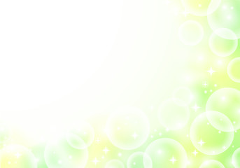 Fototapeta na wymiar 清潔感のあるシャボン玉の背景 緑