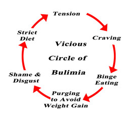 Components of  Vicious Circle of Bulimia - obrazy, fototapety, plakaty