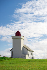 Fototapeta na wymiar Obrestad lighthouse in Norway.